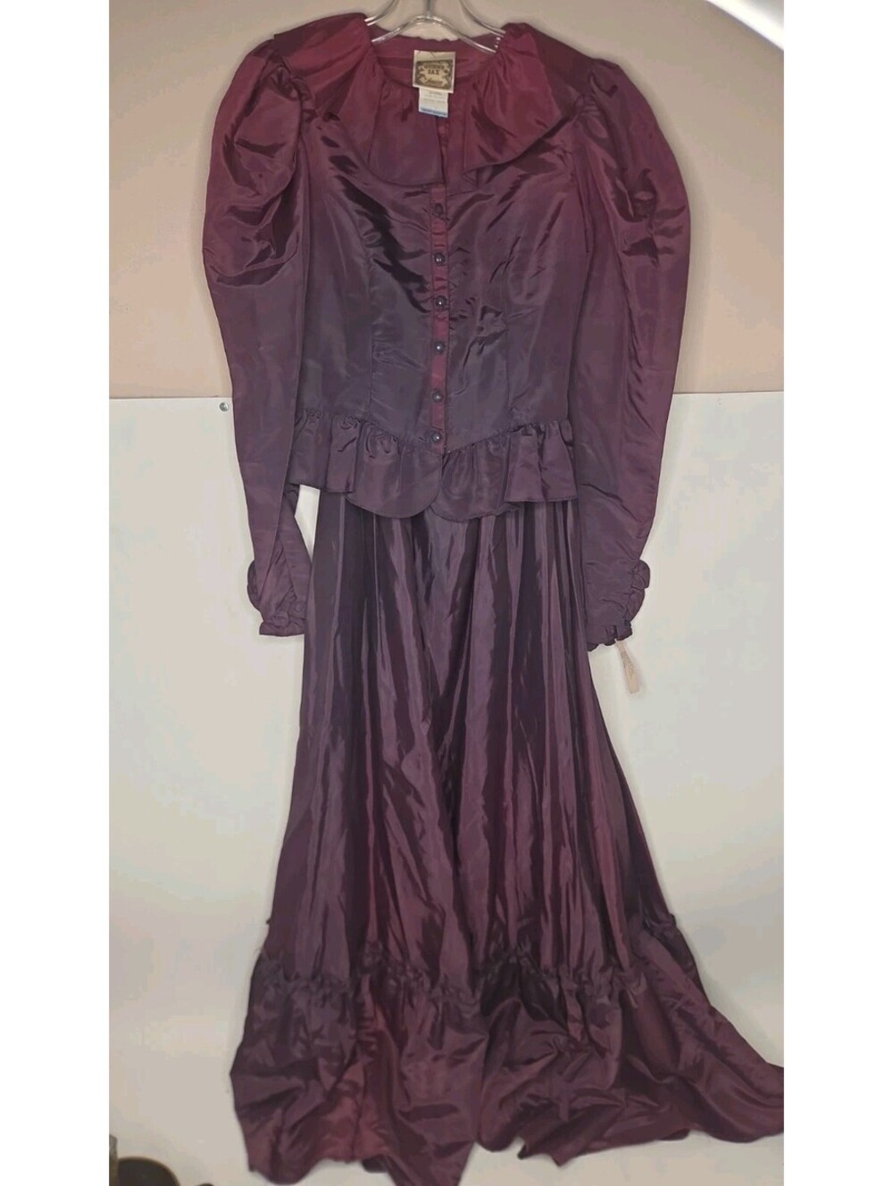 NWT VTG 80s Gunne Sax Jessica McClintock 2pc Dress Skirt 9 Juniors Burgundy